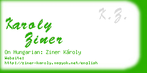 karoly ziner business card